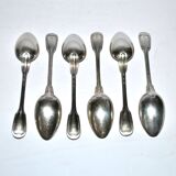 Set of 6 CHRISTOFLE Chinon coffee spoons, 14cm filet model