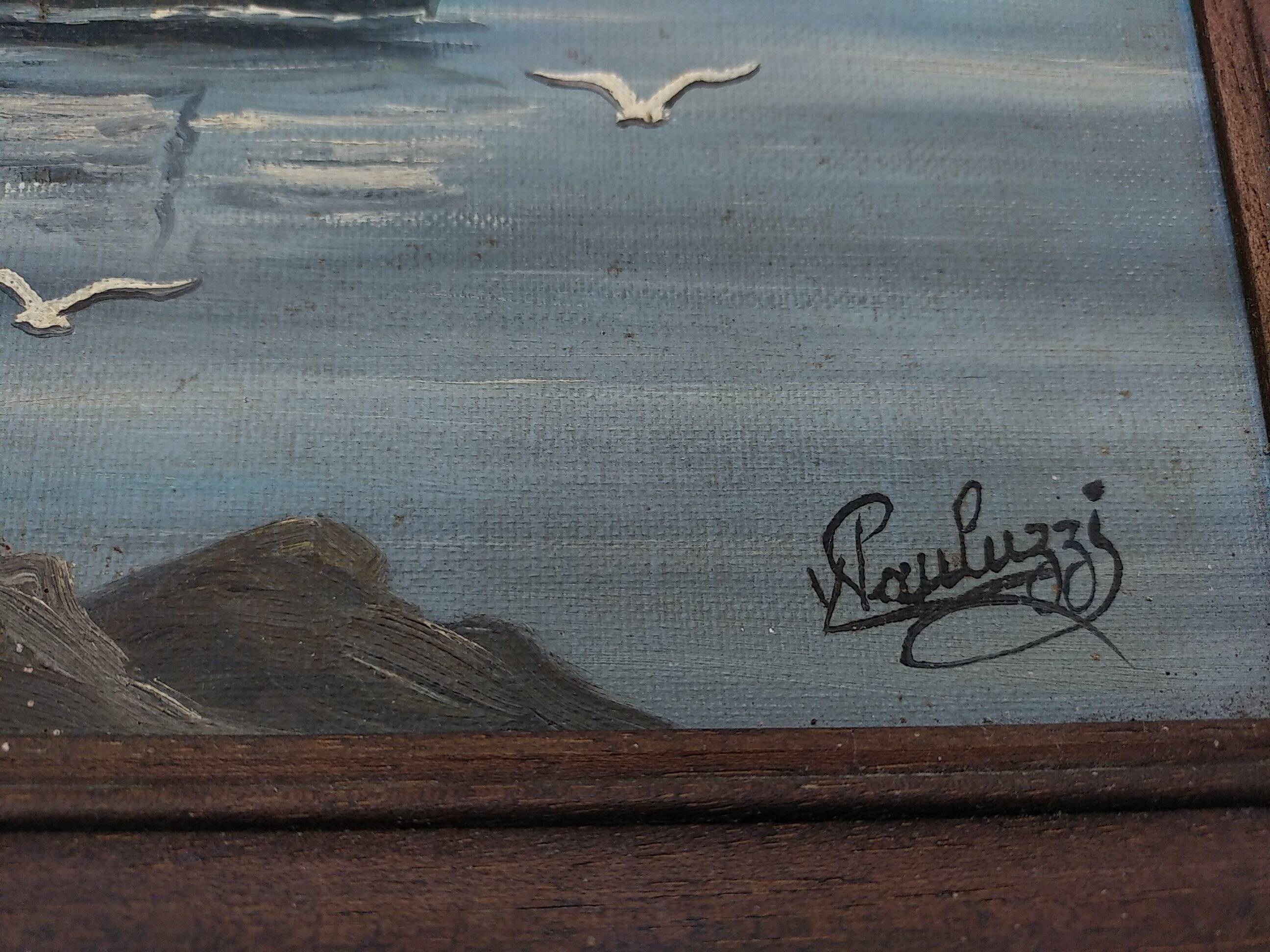 Sailboat and flight of seagulls. Yvon Pauluzzi.