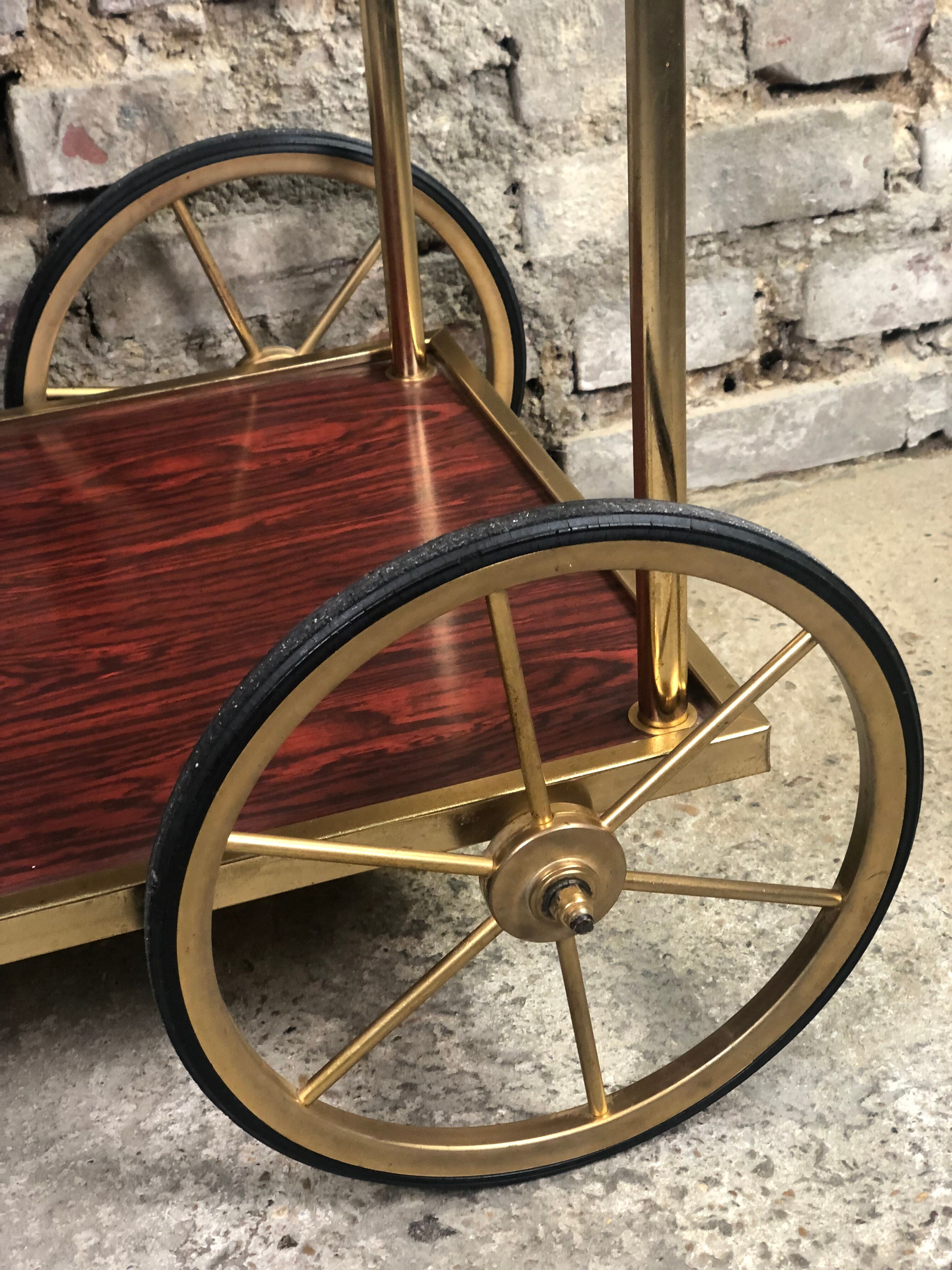 Brass and formica 60's rolling table