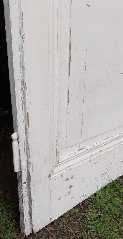 Communication door h221xl90cm old paneled, molded, interior