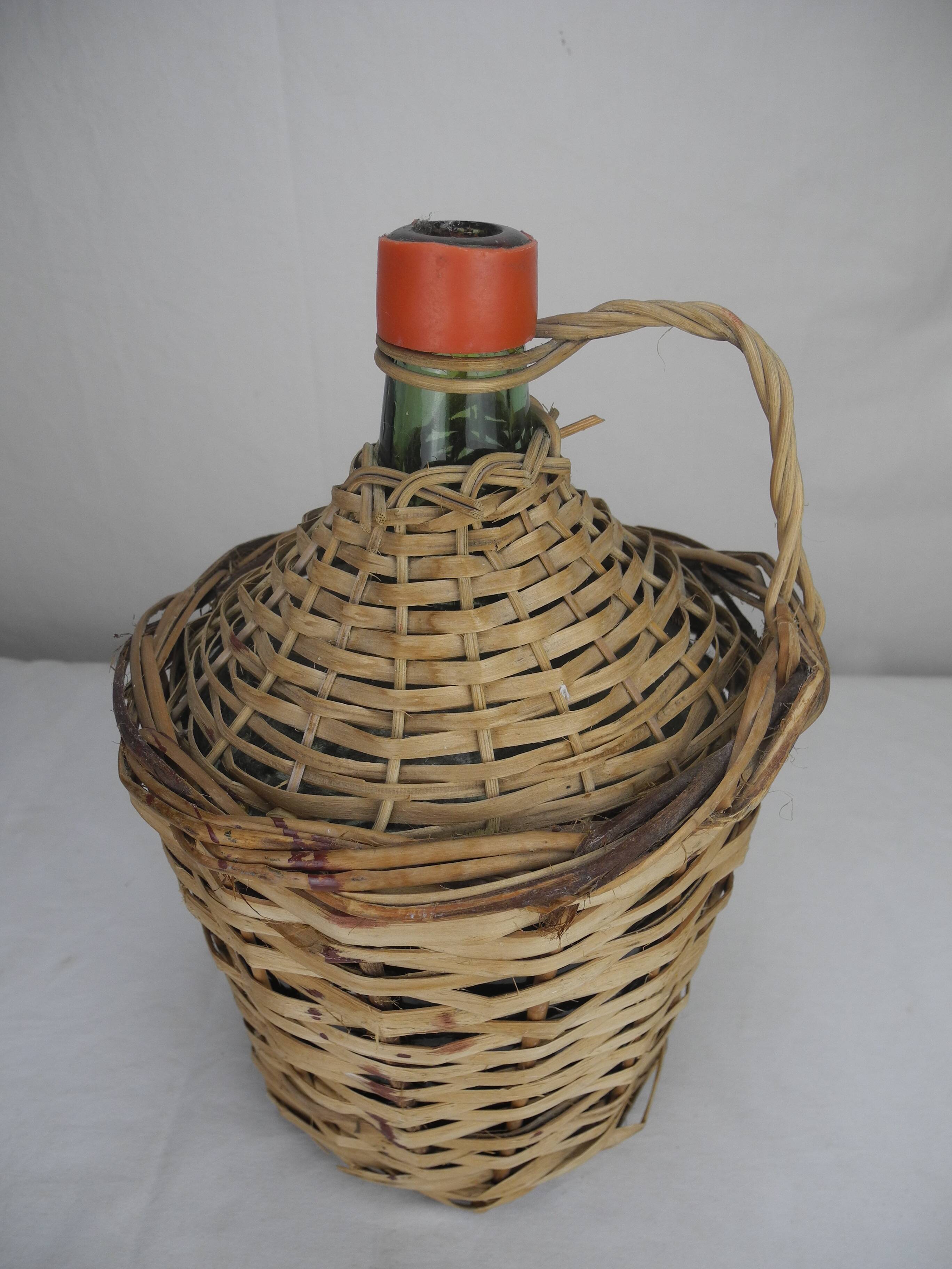 Vintage rattan wicker bottle