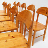 Set of 10 ‘Rainer Daumiller’ chairs in solid pine wood