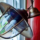 Glass and metal hanging lamp - Massive