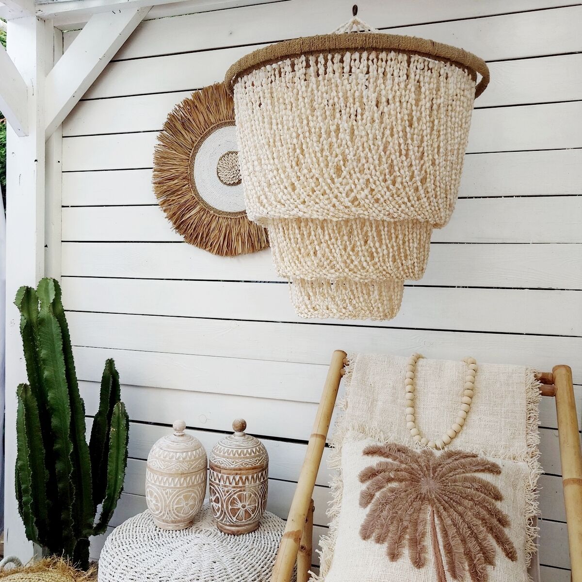 Nora shell pendant light - D50 cm