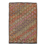 5x7 Multicolor Geometric Style Kilim Rug, Turkish Kilim, 158x218Cm