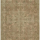 Hand-Knotted Persian One of a Kind 1970s 190 cm x 289 cm Beige Wool Carpet