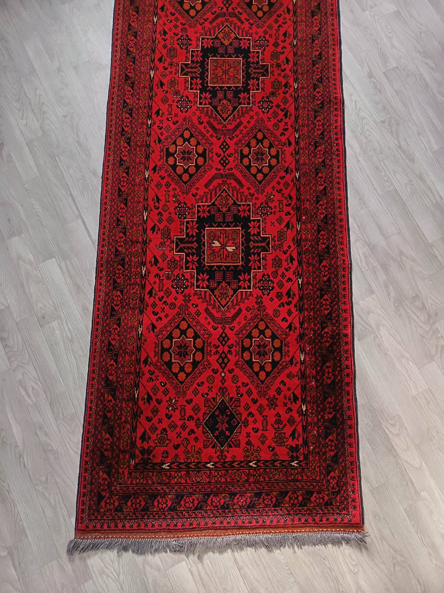 Handmade Afghan Khanmadoui hallway rug