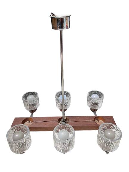 Art Deco light fixture composed of six lights
