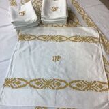 Vintage tablecloth and monogram napkins