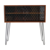 Danish upcycled teak/glass buffet 1960