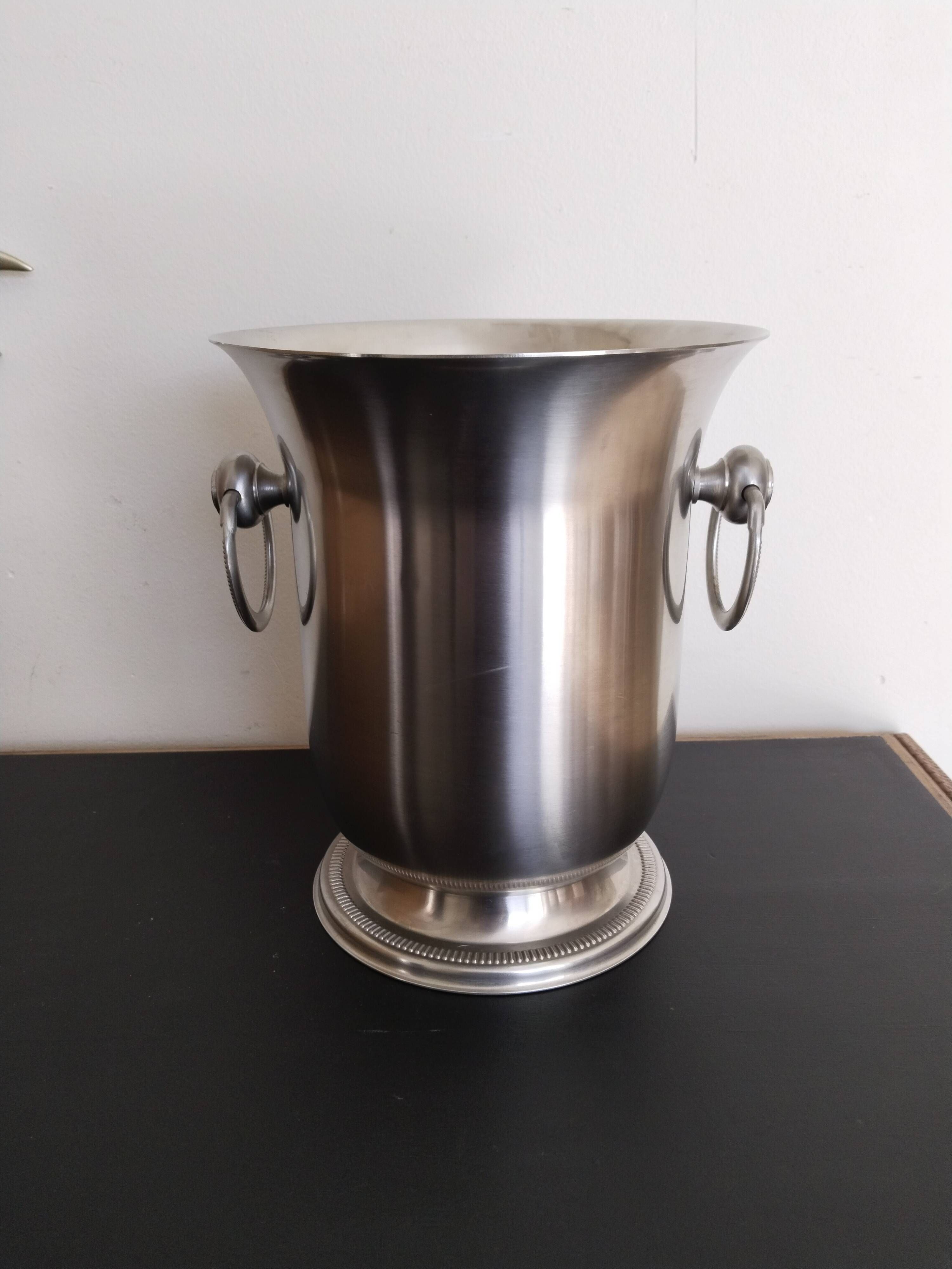 Jean Couzon stainless steel Champagne bucket, ice bucket, cooler