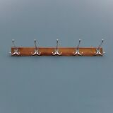 Vintage wooden wall coat rack - 5 hooks