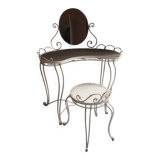 Wrought iron dressing table and chair