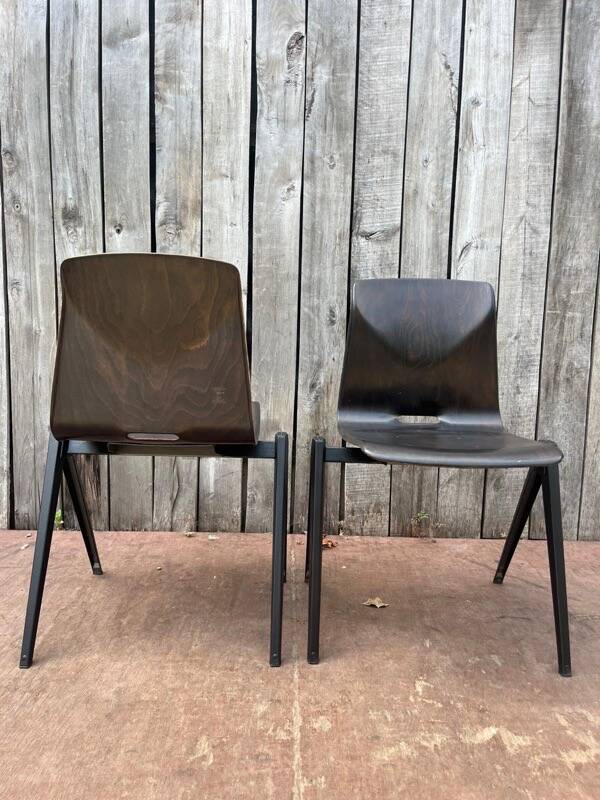 Vintage Galvanitas S22 chair by Wim Rietveld, dark brown