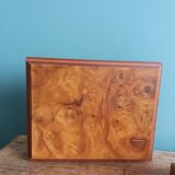 Burl wood box for playing cards