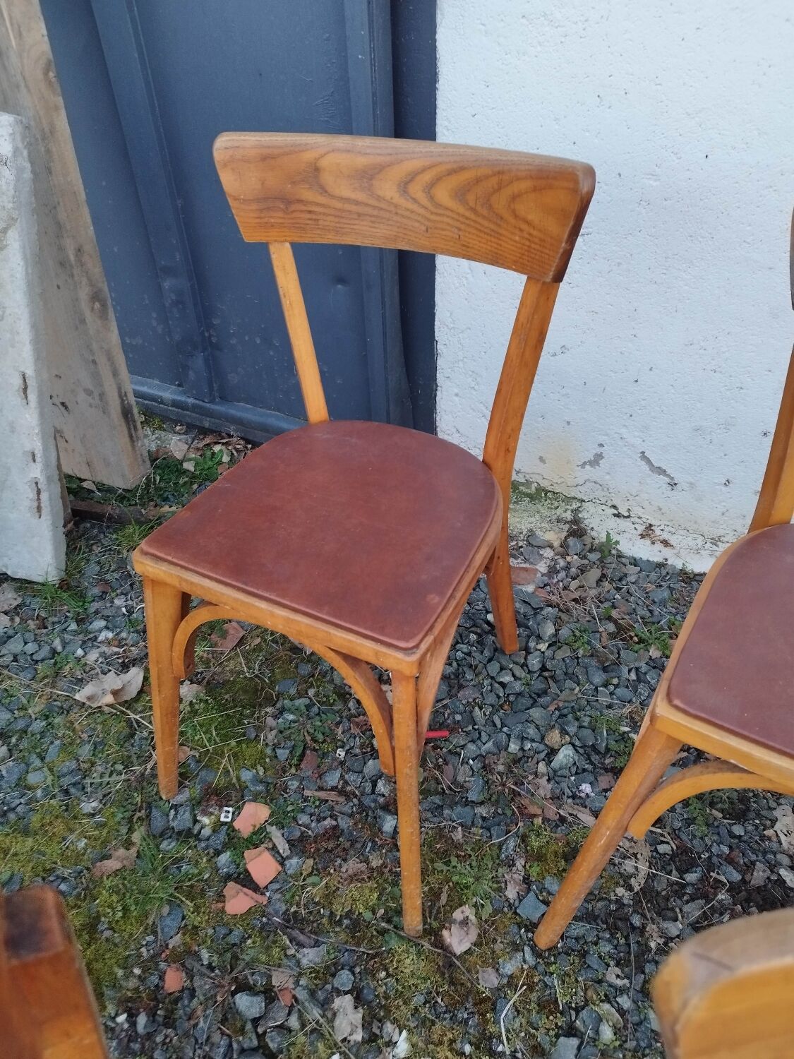 Set of  8 chairs bistro bar kitchen wood