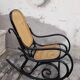 Rocking-chair noir canné bois courbé 1930