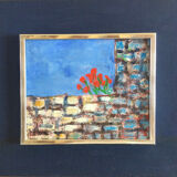 Poppies on the Wall. Oil on canvas by Dominique LECA (1938)