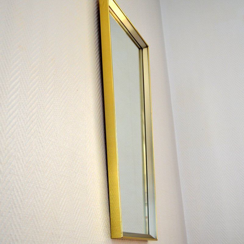 Golden and vintage silver mirror 1960s - 81x40cm