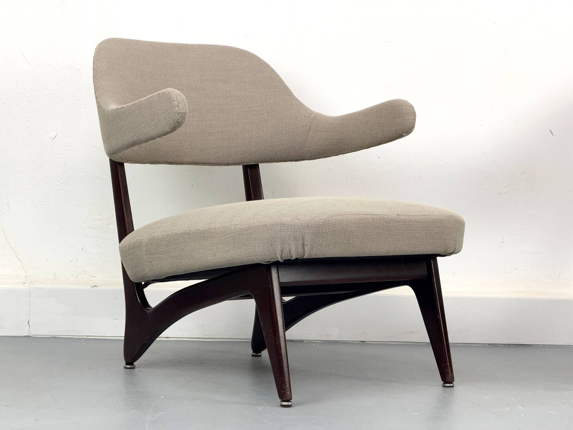 Lounge chairs with new fabric, 1950s, Set of 2