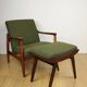 GFM-64 armchair, design by Edmund Homa from the 60s, olive green boucle - 2 pieces available