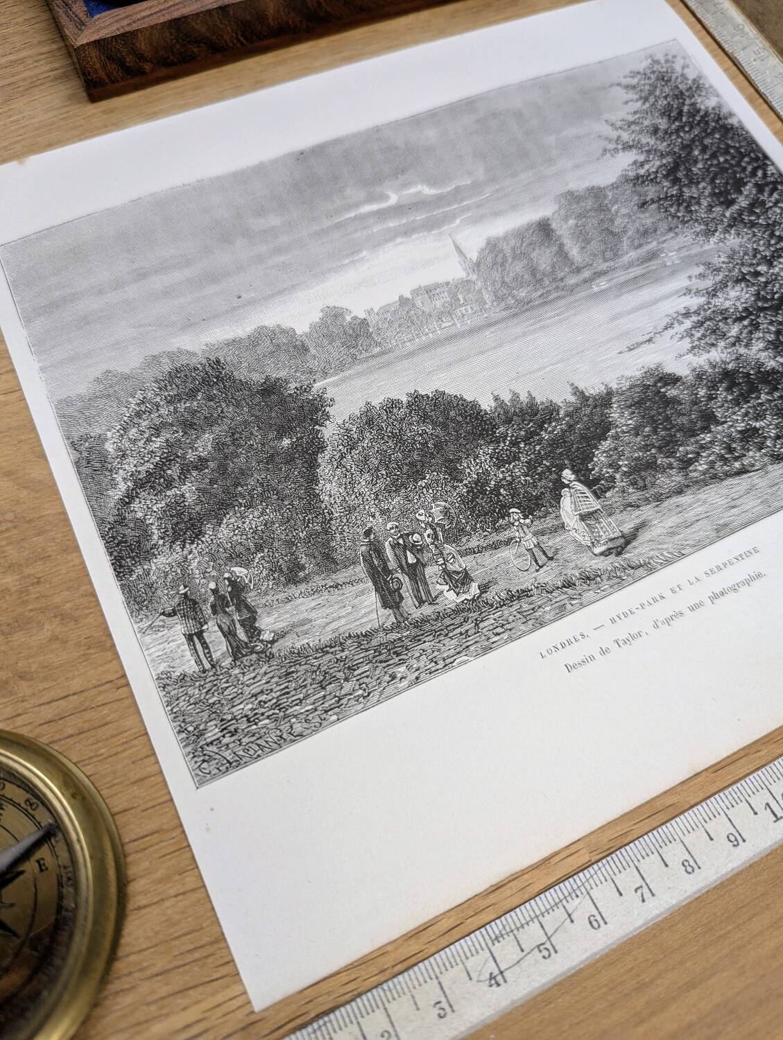 Hyde Park, London, printed illustration from 1879.