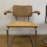 CESCA B64 armchair in canework after Marcel Breuer