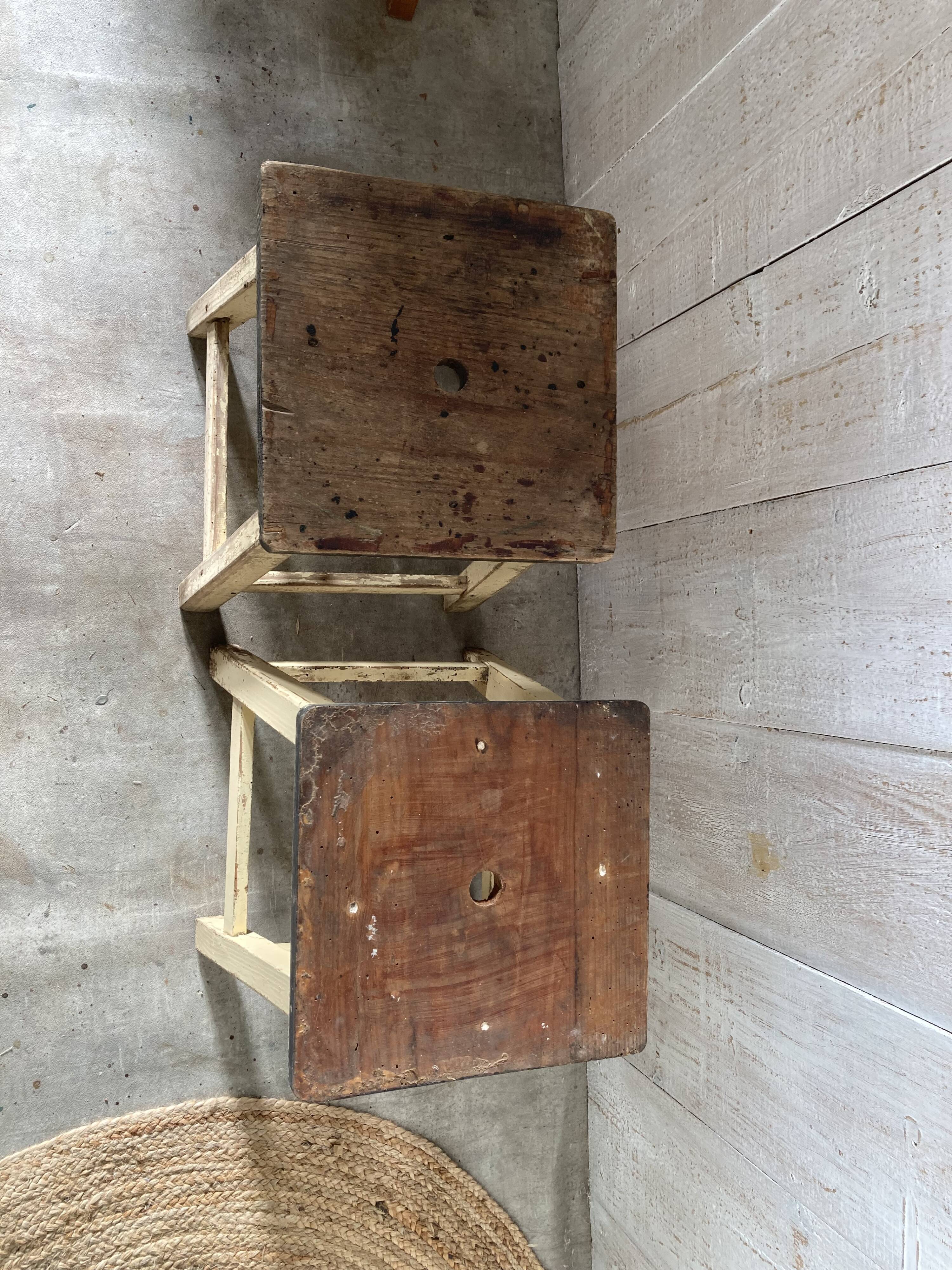 Pair of farm stools
