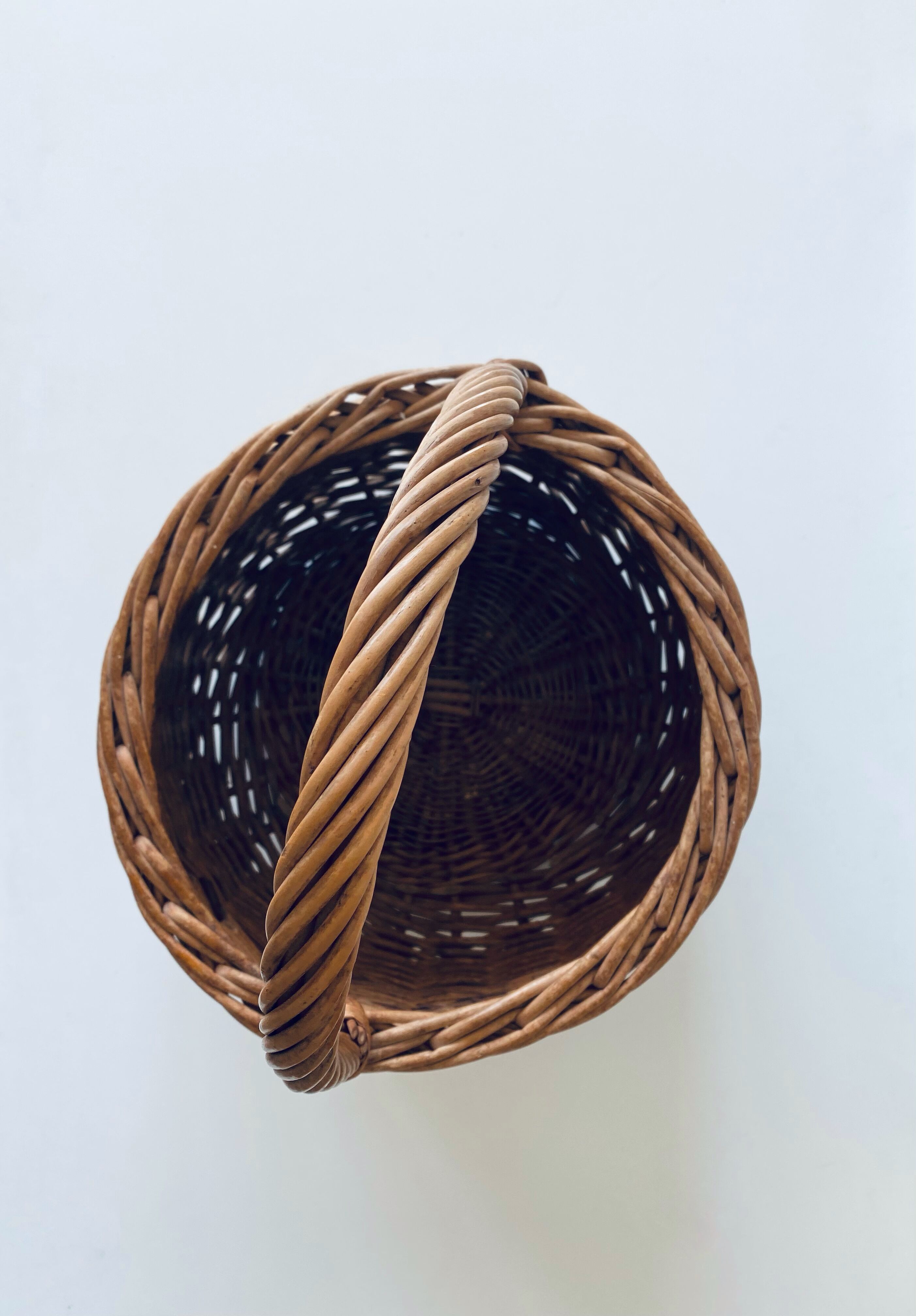Large round wicker basket