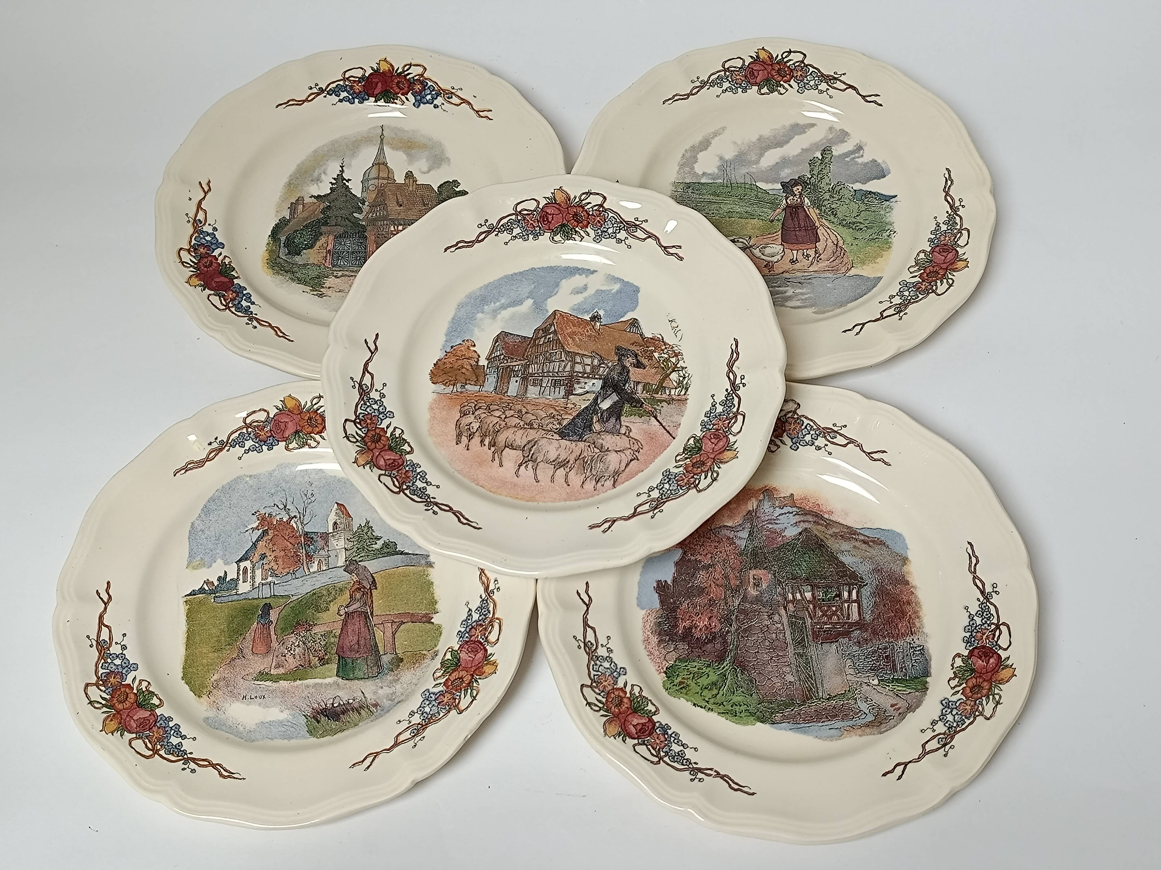 Assiettes à dessert Sarreguemines Obernai