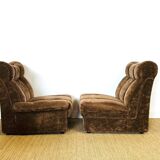 2 vintage velvet armchairs from the 1960s