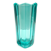 Postmodern Thick Teal Blown Glass Vase #472 by Jiri Zejmon, Czech Republic