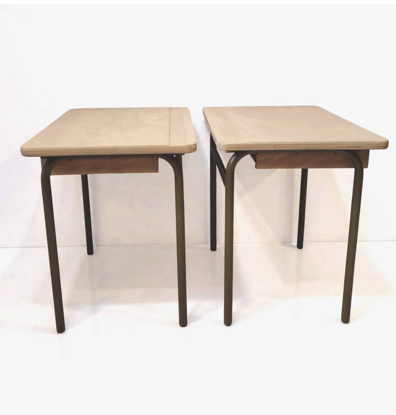 Ochre metal bedside table