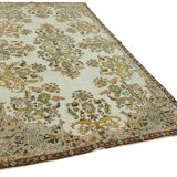 Handwoven Unique Turkish 1980s 186 cm x 302 cm Green Rug