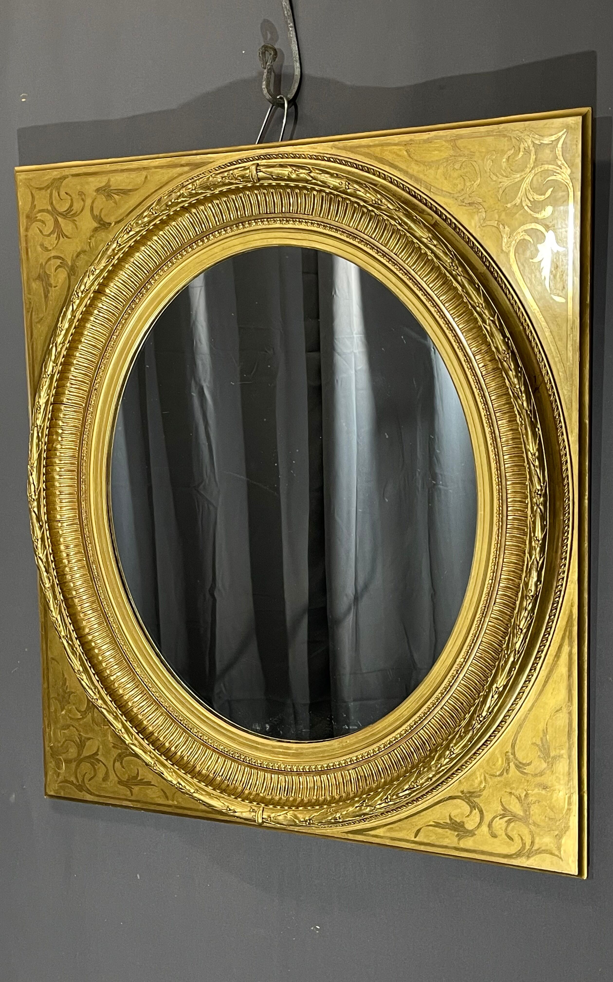 Miroir h88 x76 cm époque napoléon iii doute feuille d’or bon état