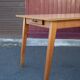 Antique dining table, wooden table and formica tray