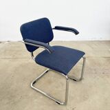 Paire fauteuils Marcel Breuer B64 Knoll tissu bleu