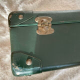 Dark green vintage cardboard suitcase