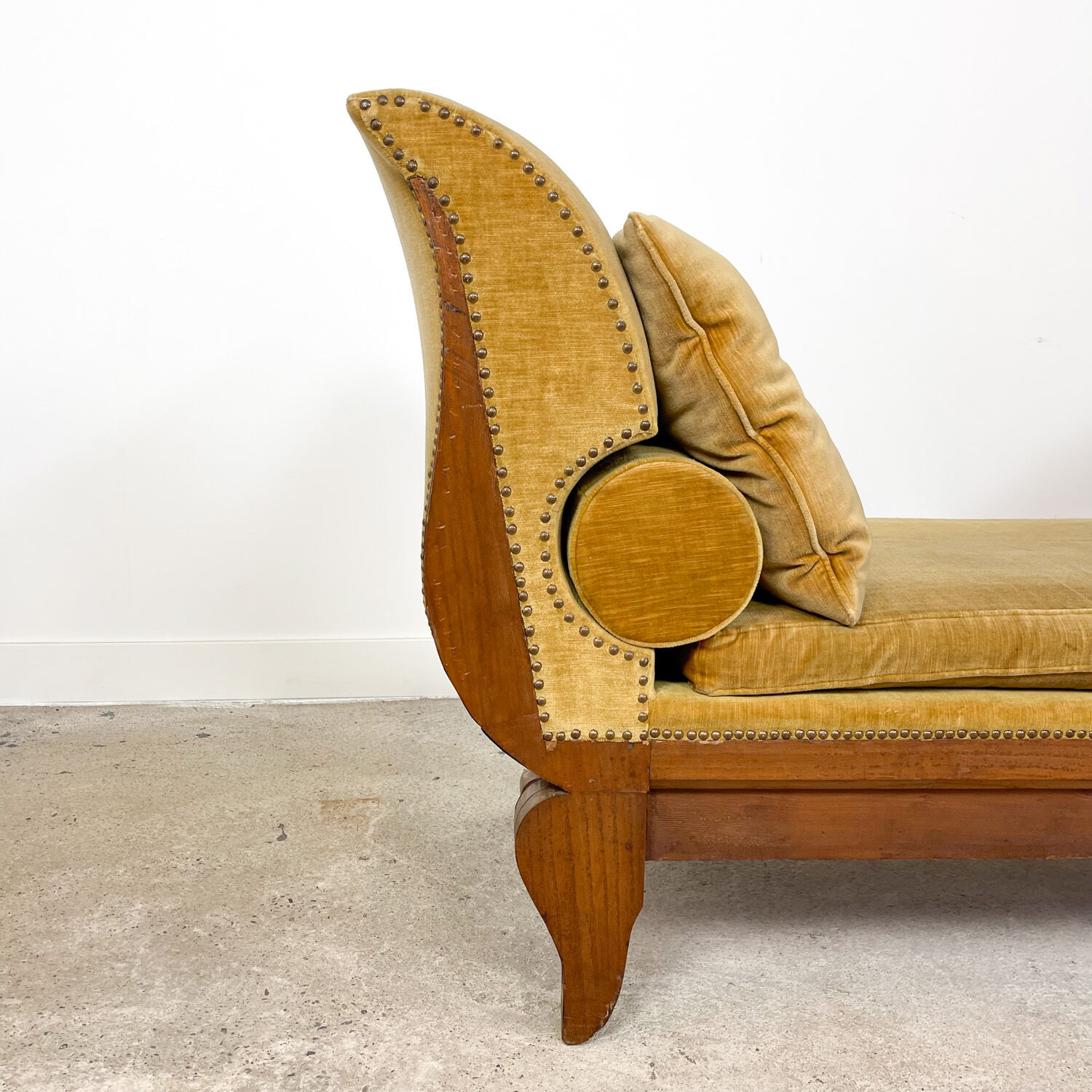 Antique french empire daybed with original velvet upholstery