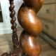 Louis XIII wooden desk, twisted feet and braces