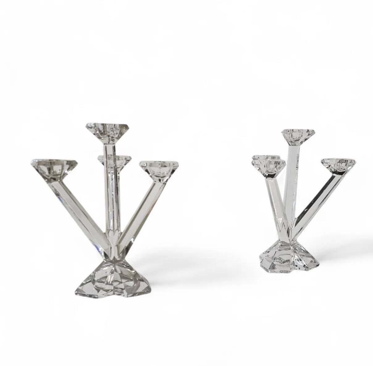 2 x four-armed candlesticks, Opera pattern by Villeroy & Boch, 1997-2001