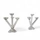 2 x four-armed candlesticks, Opera pattern by Villeroy & Boch, 1997-2001