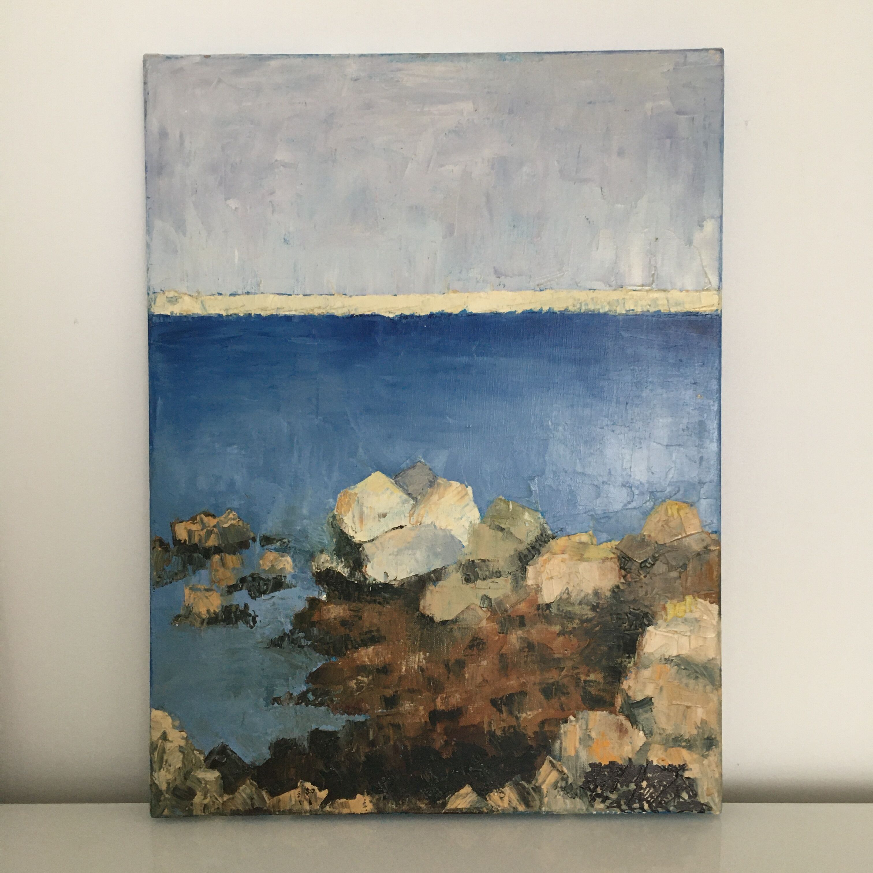 Sea and rocks painting