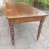 Rectangular coffee table with 1 drawer, solid wood, late 19th, early 20th century
