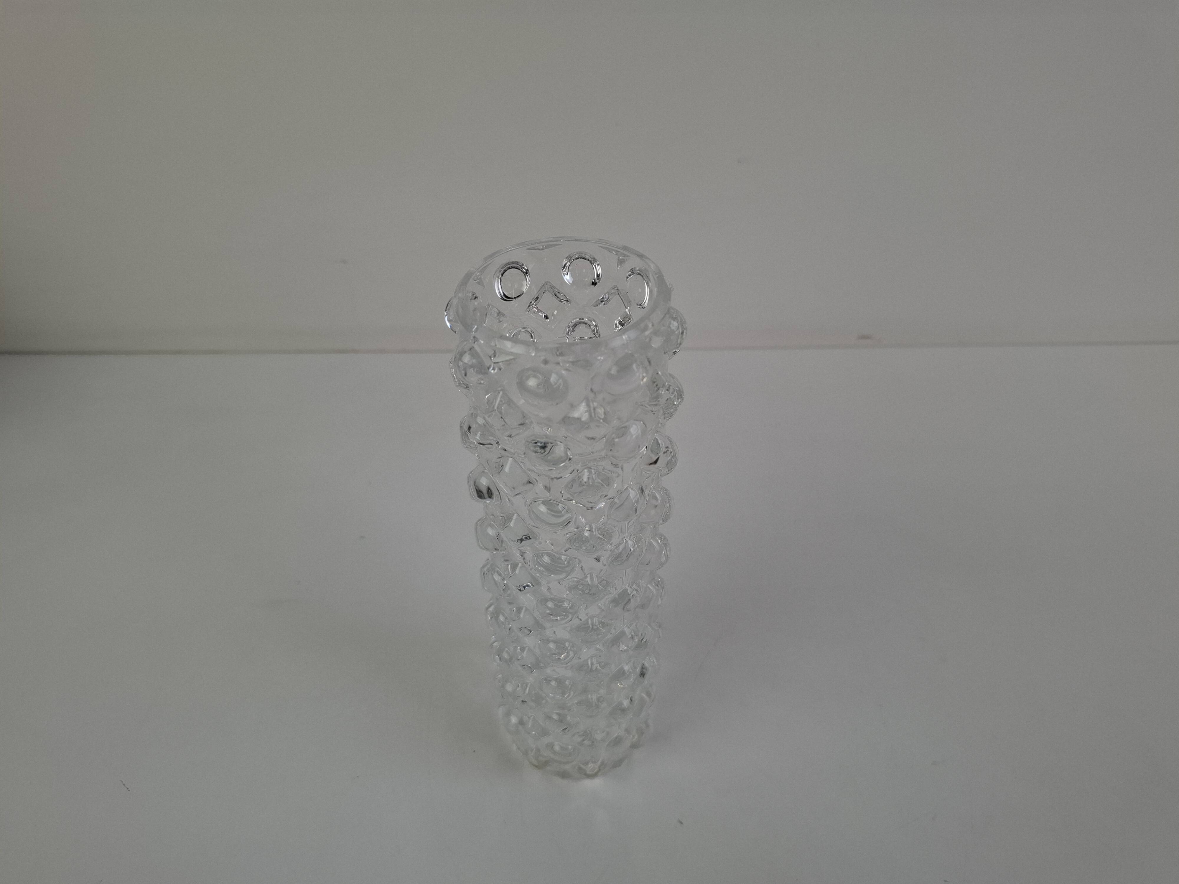Pavel Pánek 1974 Czechoslovak Pressed Glass Vase for Union Libochovice