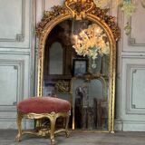 Louis XV Style Footrest in Carved and Gilded Wood Circa 1880