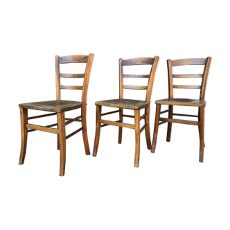 3 chaises bistrot vintage