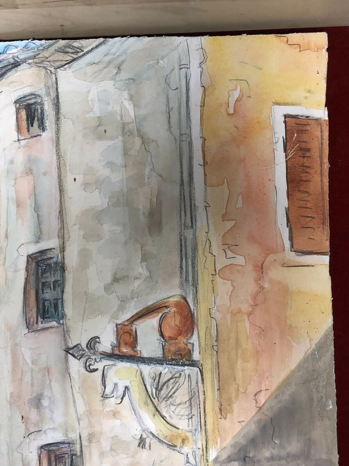 Watercolor Saint-Paul de Vence, rue portail-levis