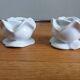 Porcelain pink flower candle holders
