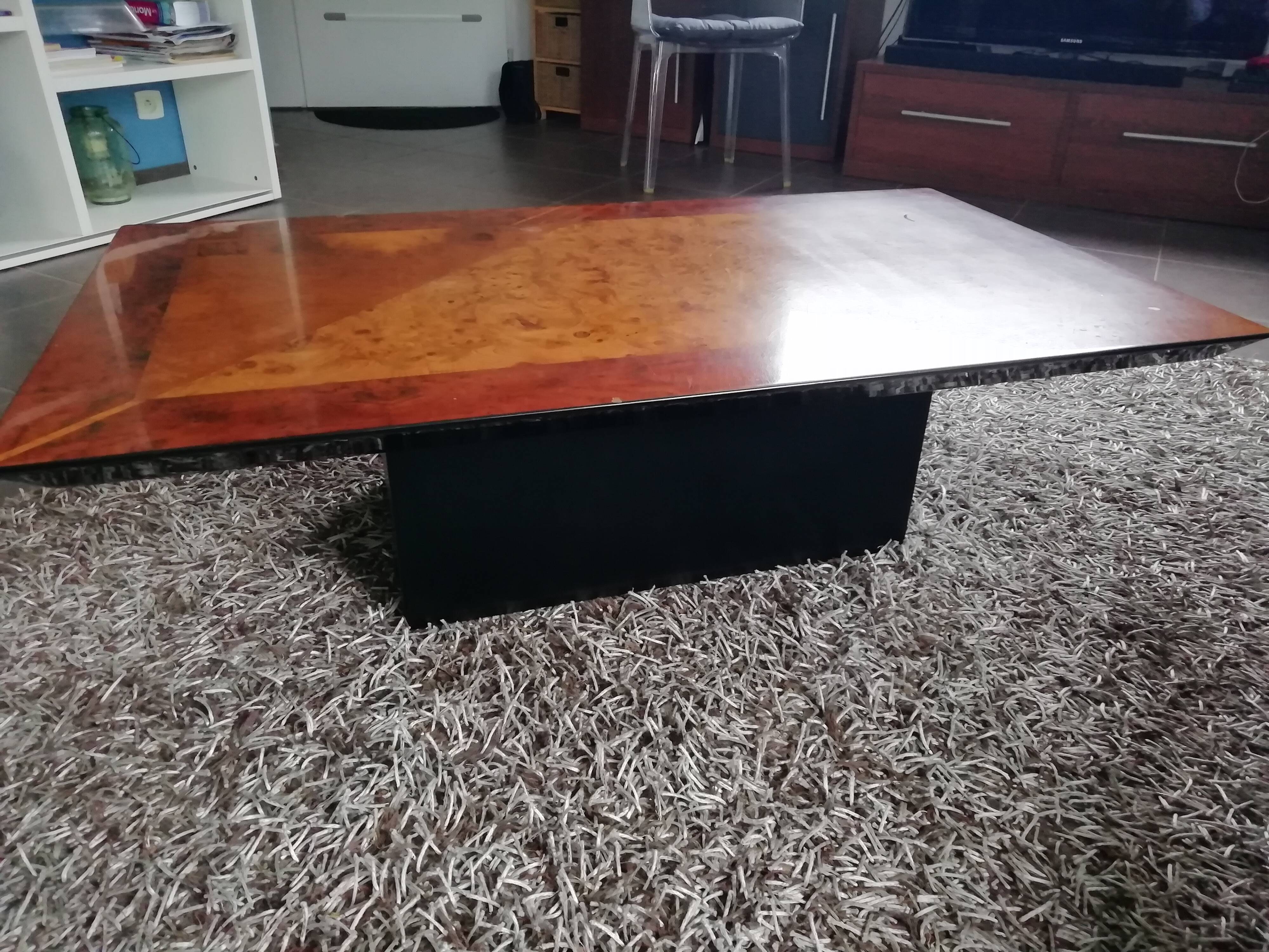 elm burl coffee table
